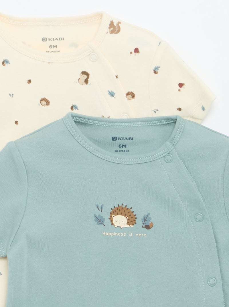 Set di 2 pagliaccetti in jersey a maniche corte Blu - Kiabi