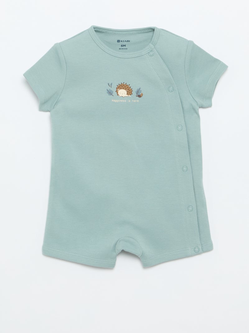 Set di 2 pagliaccetti in jersey a maniche corte Blu - Kiabi