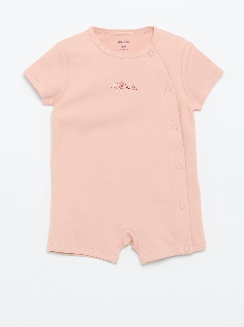 Set di 2 pagliaccetti in jersey a maniche corte Rosa - Kiabi