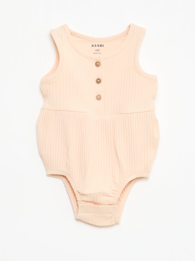 Set di 2 pagliaccetti senza maniche Beige - Kiabi