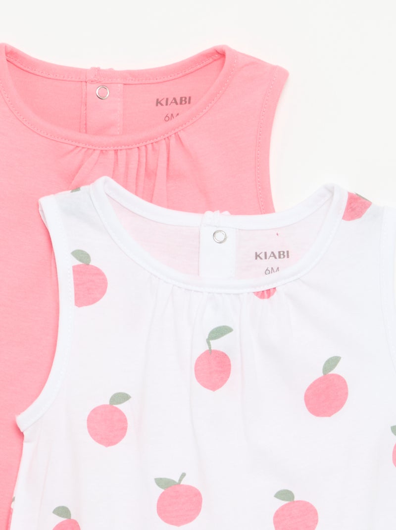 Set di 2 pagliaccetti senza maniche Bianco - Kiabi