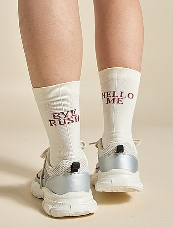 Set di 2 paia di calze alte compressive (ekstract) tinta unita