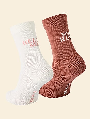 Set di 2 paia di calze alte compressive (ekstract) tinta unita