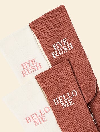 Set di 2 paia di calze alte compressive (ekstract) tinta unita