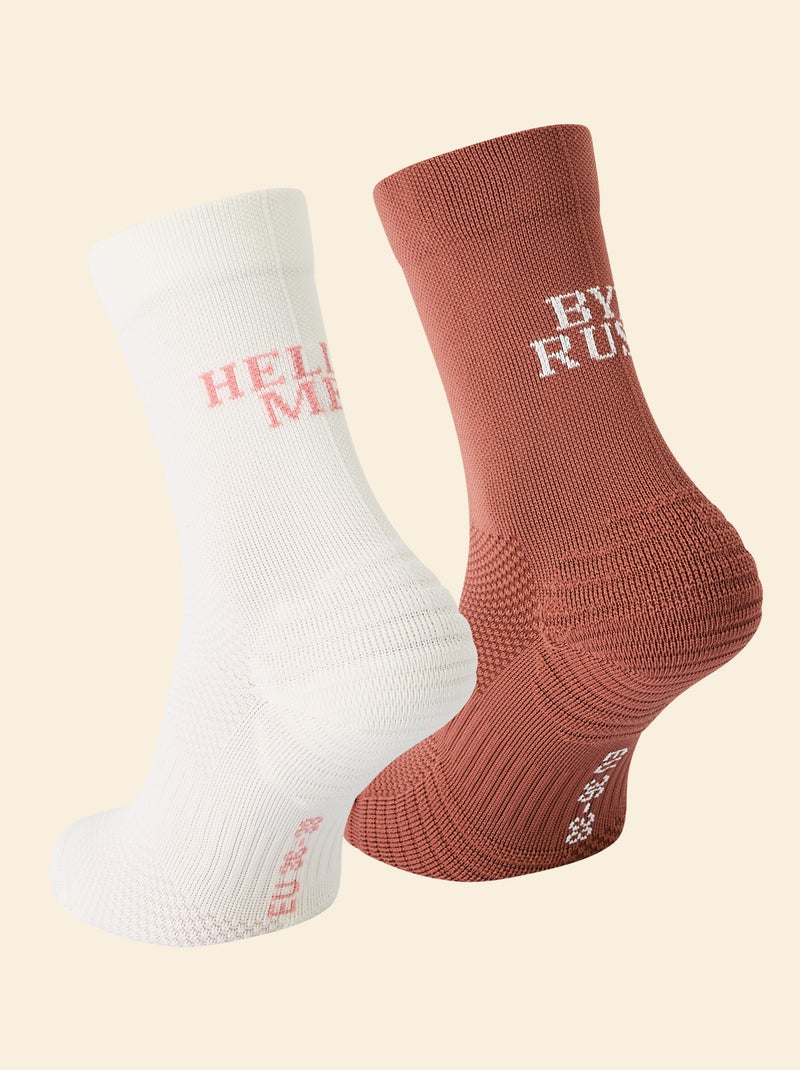 Set di 2 paia di calze alte compressive (ekstract) tinta unita Rosa - Kiabi