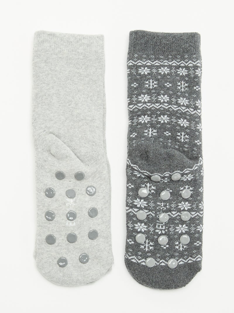 Set di 2 paia di calze calde - Natale Grigio - Kiabi