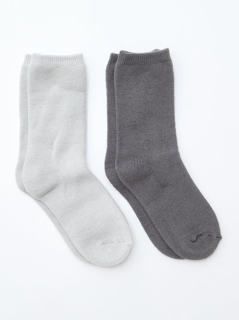 Set di 2 paia di calze termiche Grigio - Kiabi