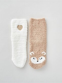 Bambina 3-12 anni - Set di 2 paia di calzini antiscivolo - Kiabi