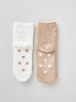 Bambina 3-12 anni - Set di 2 paia di calzini antiscivolo - Kiabi