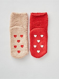 Bambina 3-12 anni - Set di 2 paia di calzini antiscivolo - Kiabi