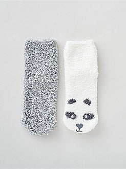 Bambina 3-12 anni - Set di 2 paia di calzini antiscivolo - Kiabi
