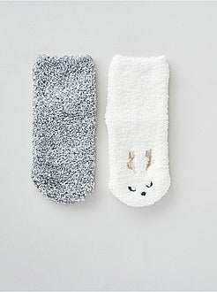 Bambina 3-12 anni - Set di 2 paia di calzini antiscivolo - Kiabi