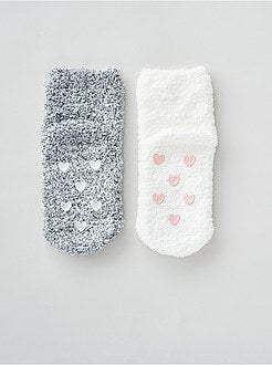 Bambina 3-12 anni - Set di 2 paia di calzini antiscivolo - Kiabi