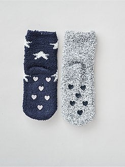 Bambina 3-12 anni - Set di 2 paia di calzini antiscivolo - Kiabi