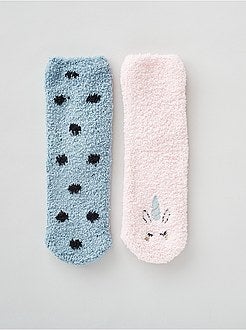 Bambina 3-12 anni - Set di 2 paia di calzini antiscivolo - Kiabi