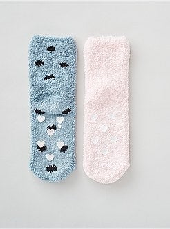 Bambina 3-12 anni - Set di 2 paia di calzini antiscivolo - Kiabi
