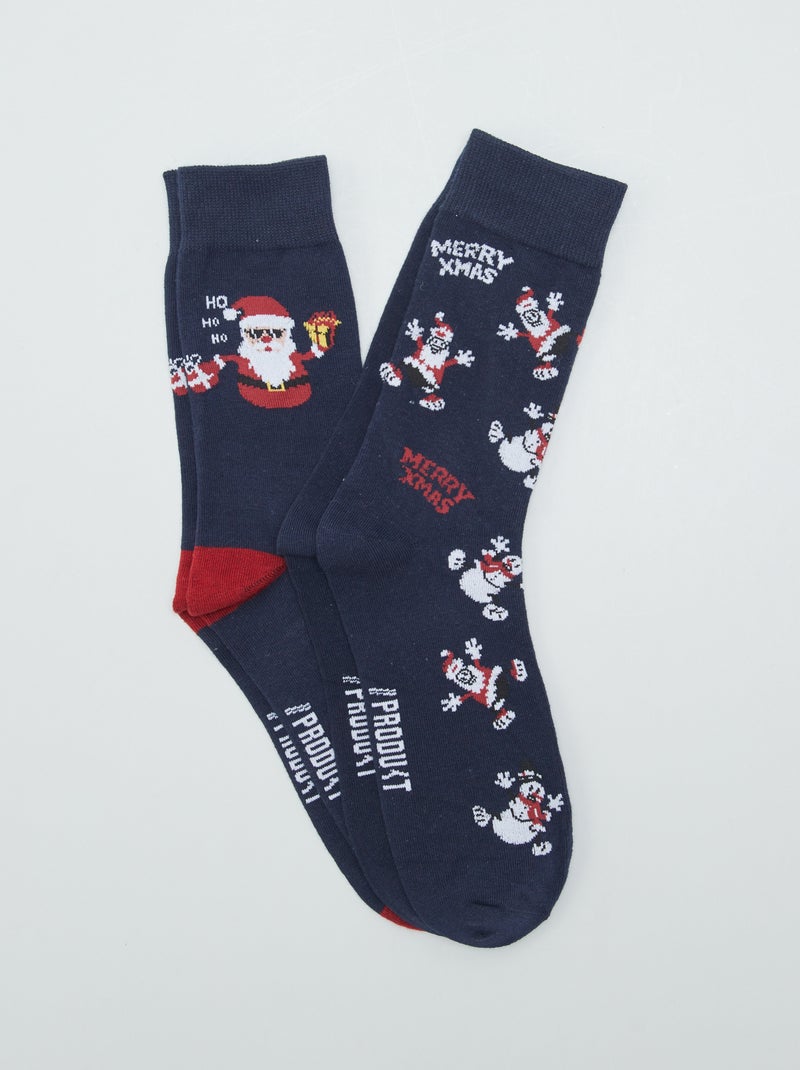 Set di 2 paia di calzini 'Babbo Natale' BLU - Kiabi