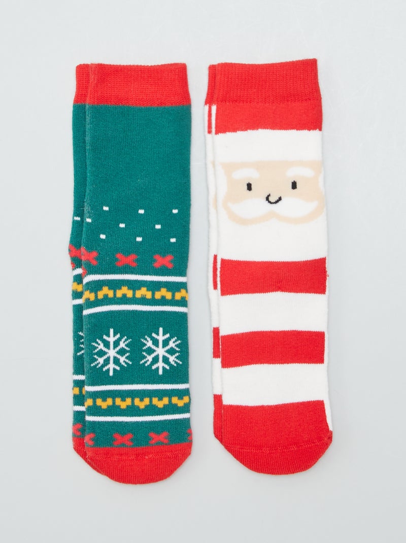Set di 2 paia di calzini di Natale ROSSO - Kiabi