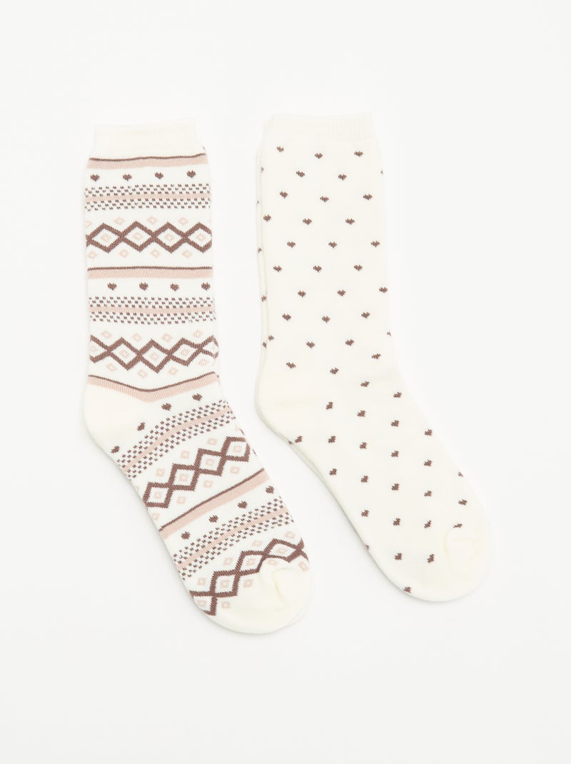 Set di 2 paia di calzini foderati Bianco - Kiabi