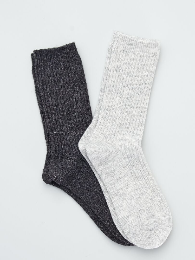 Set di 2 paia di calzini in lana nero - Kiabi