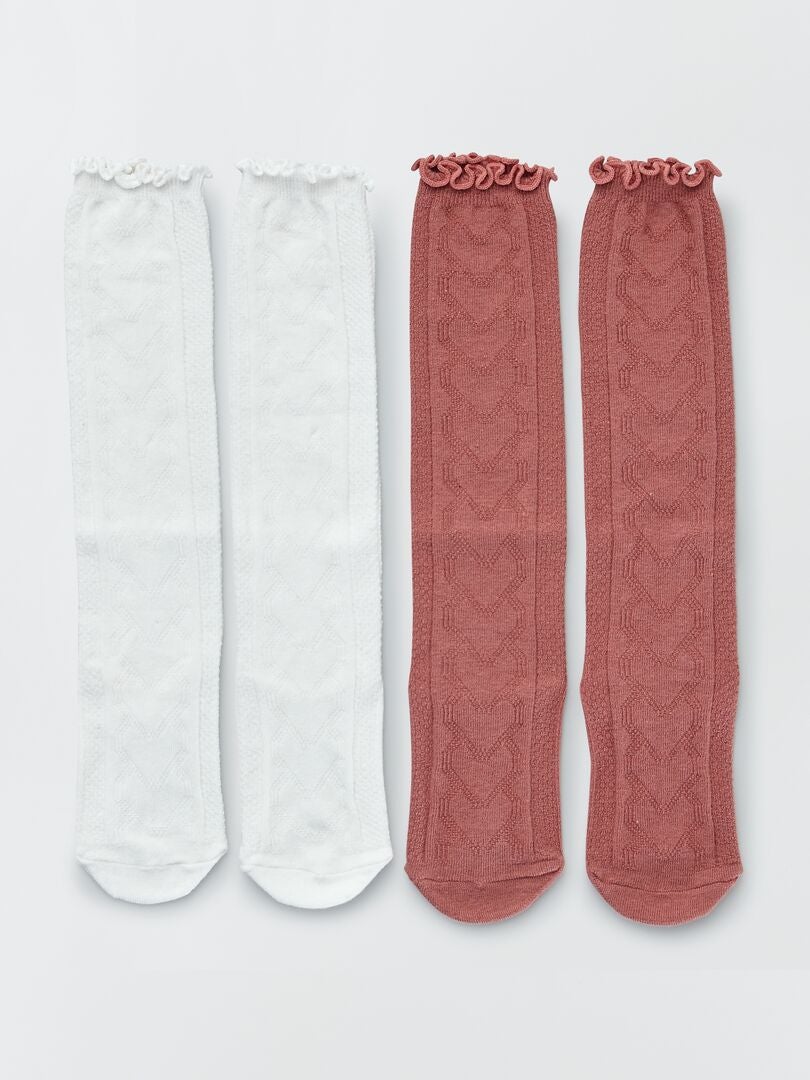 Set di 2 paia di calzini lunghi ROSSO - Kiabi