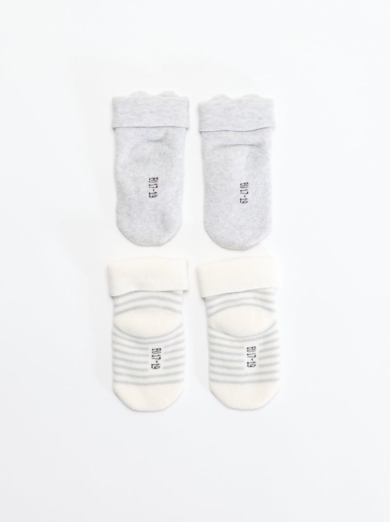 Set di 2 paia di calzini nascita Grigio - Kiabi