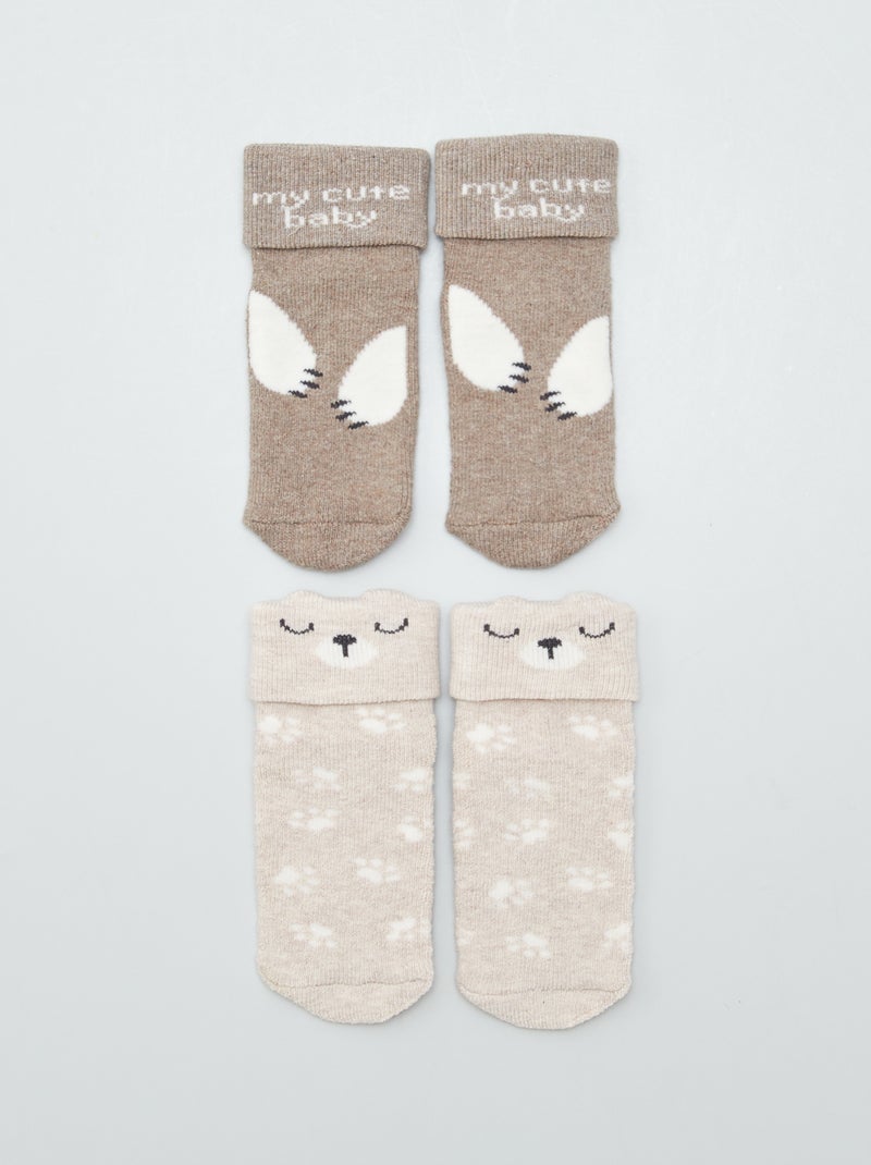 Set di 2 paia di calzini nascita GRIGIO - Kiabi