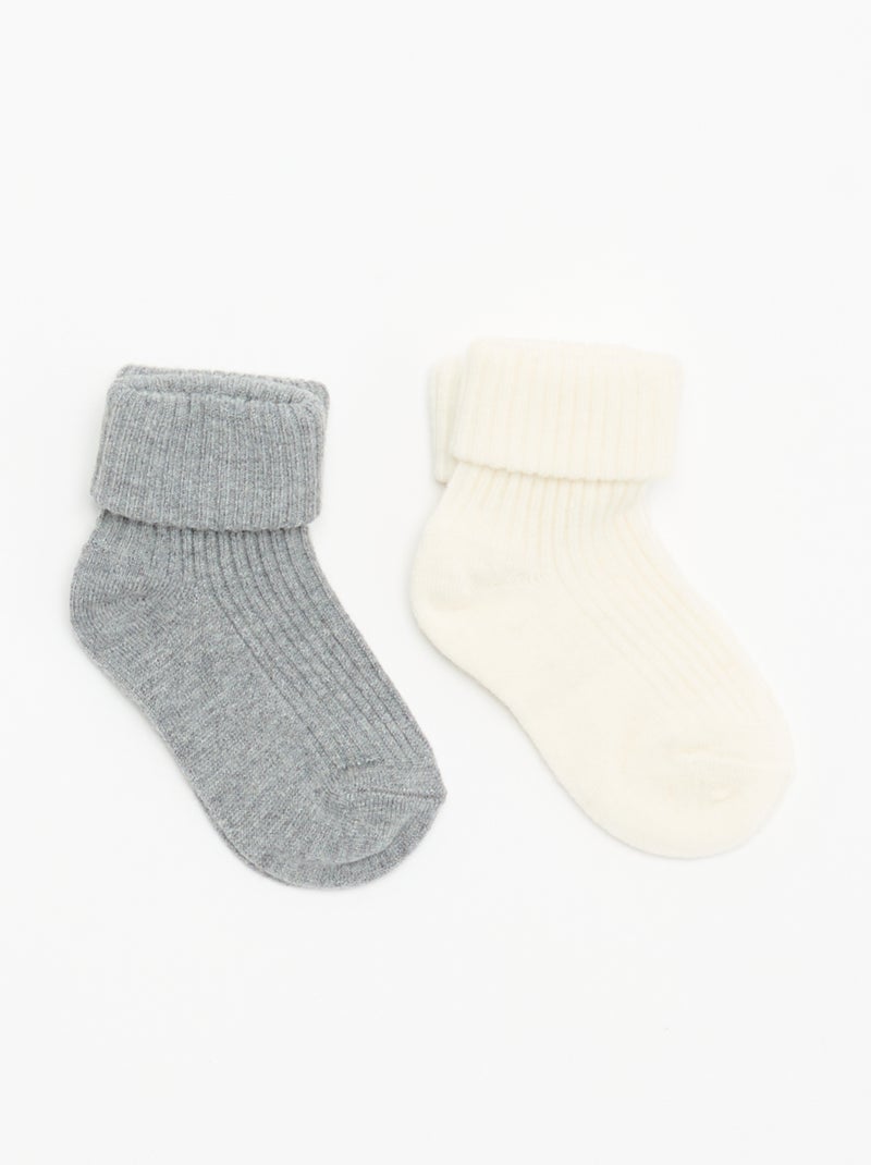 Set di 2 paia di calzini nascita Grigio - Kiabi