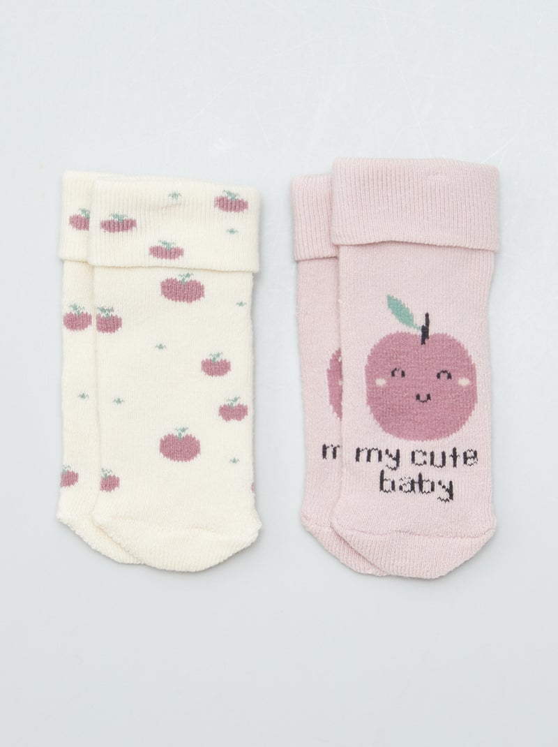 Set di 2 paia di calzini neonato ROSA - Kiabi