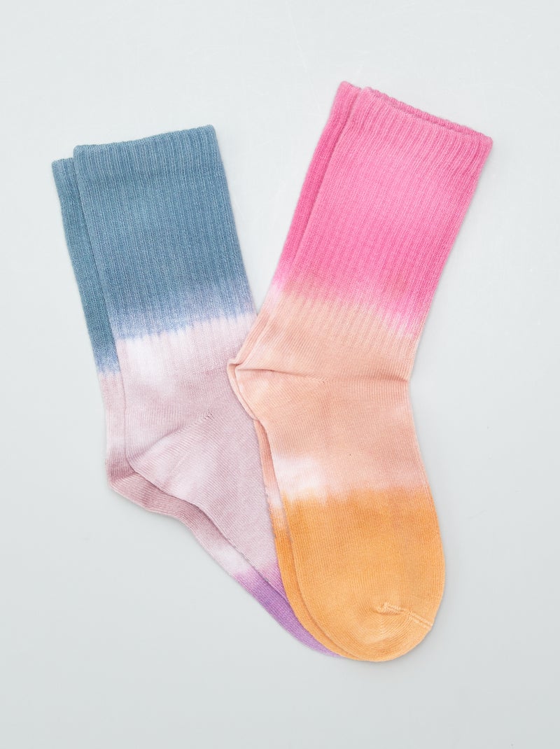 Set di 2 paia di calzini tie and dye VIOLA - Kiabi