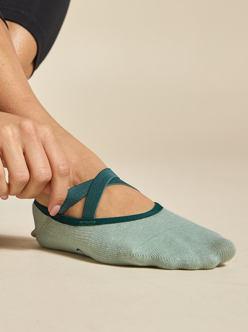 Set di 2 paia di calzini yoga (ekstract) in cotone Verde - Kiabi