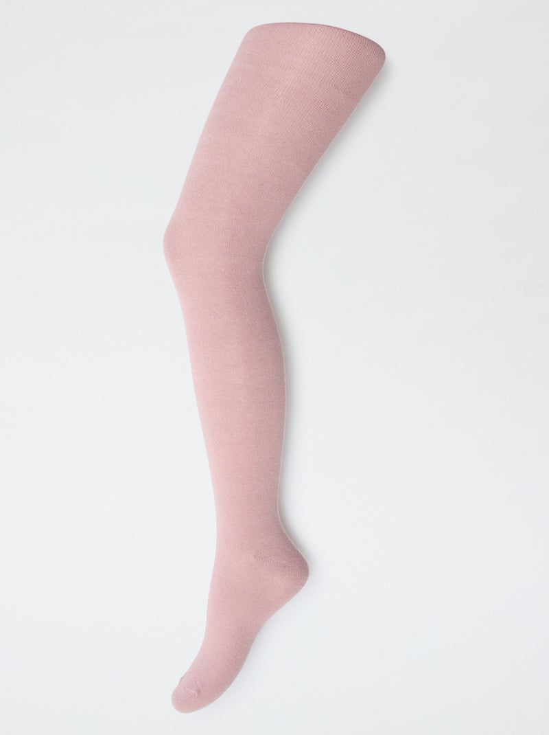 Set di 2 paia di collant caldi tinta unita Rosa - Kiabi