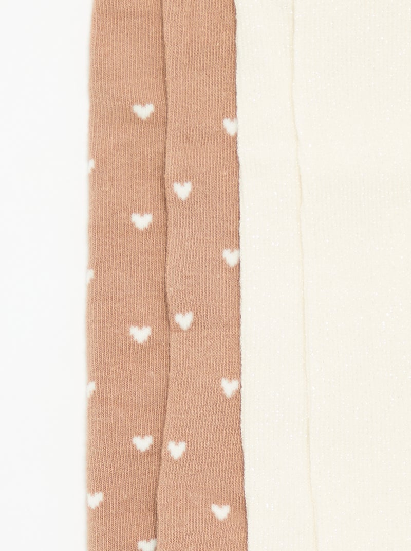 Set di 2 paia di collant fantasia Beige - Kiabi