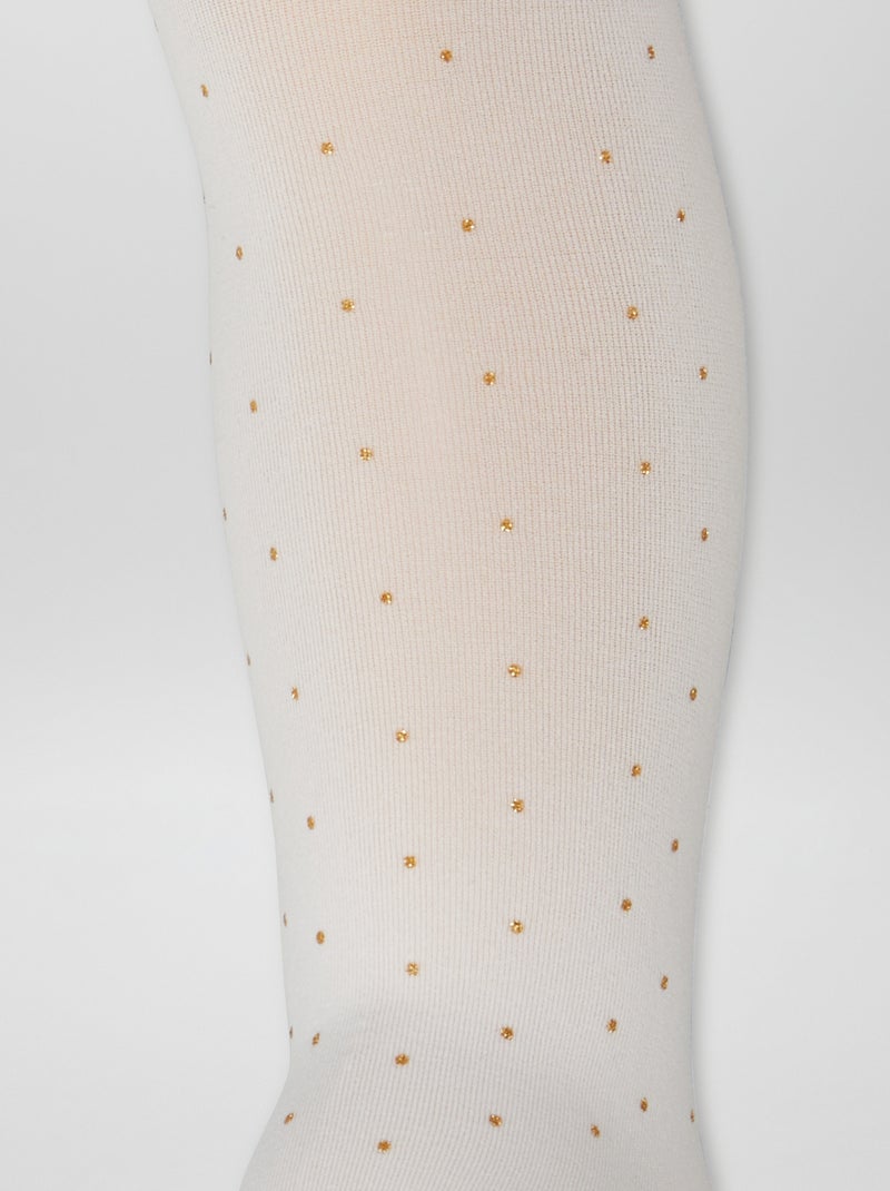 Set di 2 paia di collant leggeri fantasia BIANCO - Kiabi