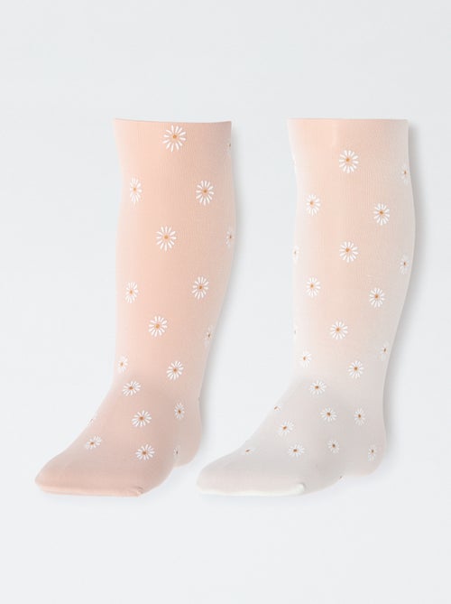 Set di 2 paia di collant leggeri fantasia - Kiabi