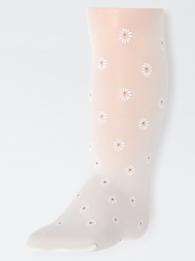 Set di 2 paia di collant leggeri fantasia Bianco - Kiabi