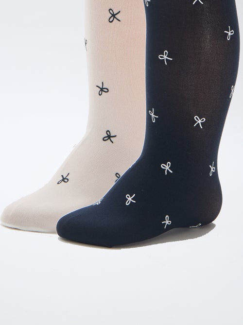 Set di 2 paia di collant leggeri fantasia - Kiabi