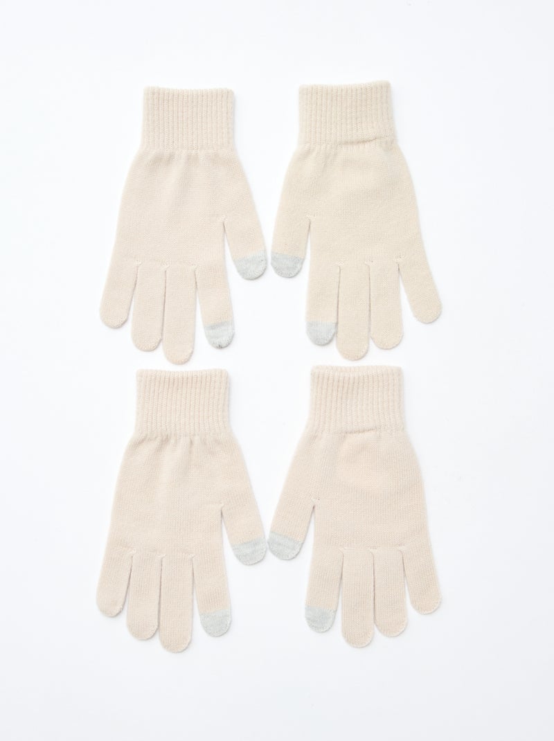 Set di 2 paia di guanti Beige - Kiabi