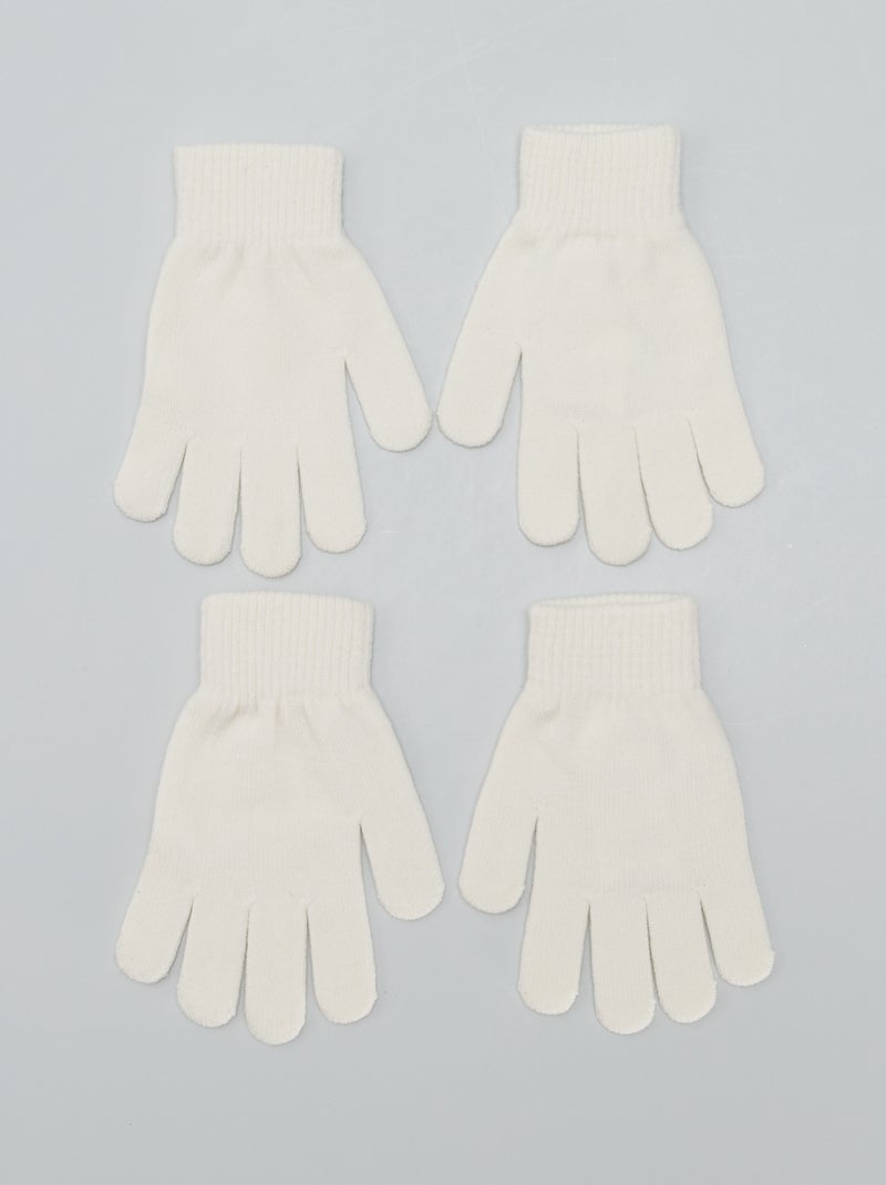 Set di 2 paia di guanti BIANCO - Kiabi