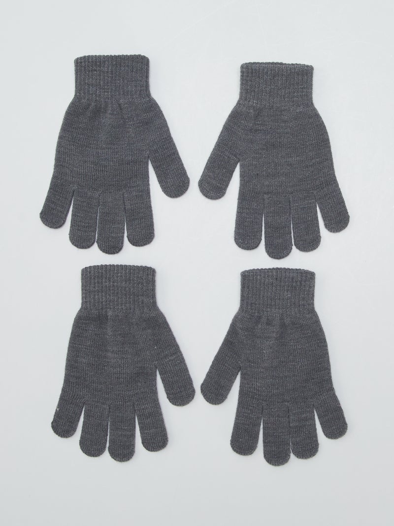 Set di 2 paia di guanti GRIGIO - Kiabi