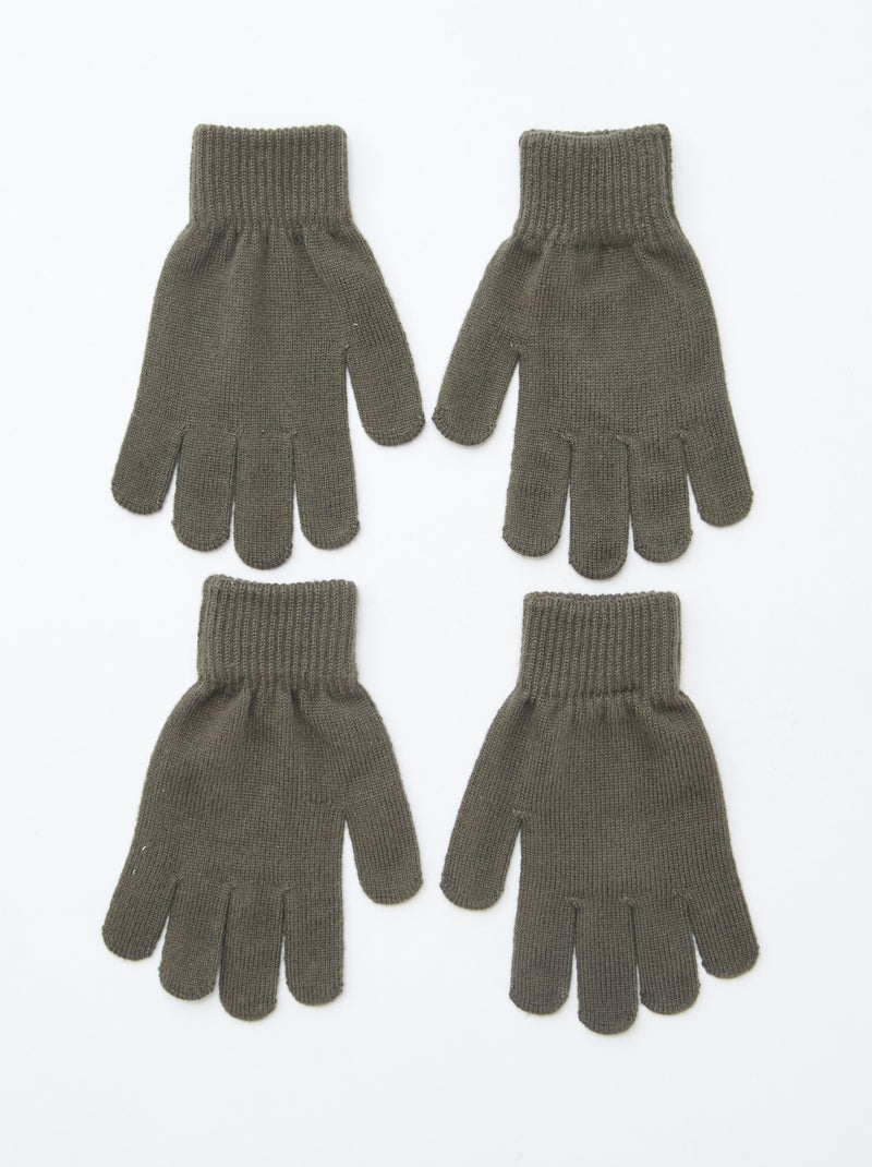 Set di 2 paia di guanti in maglia Kaki - Kiabi
