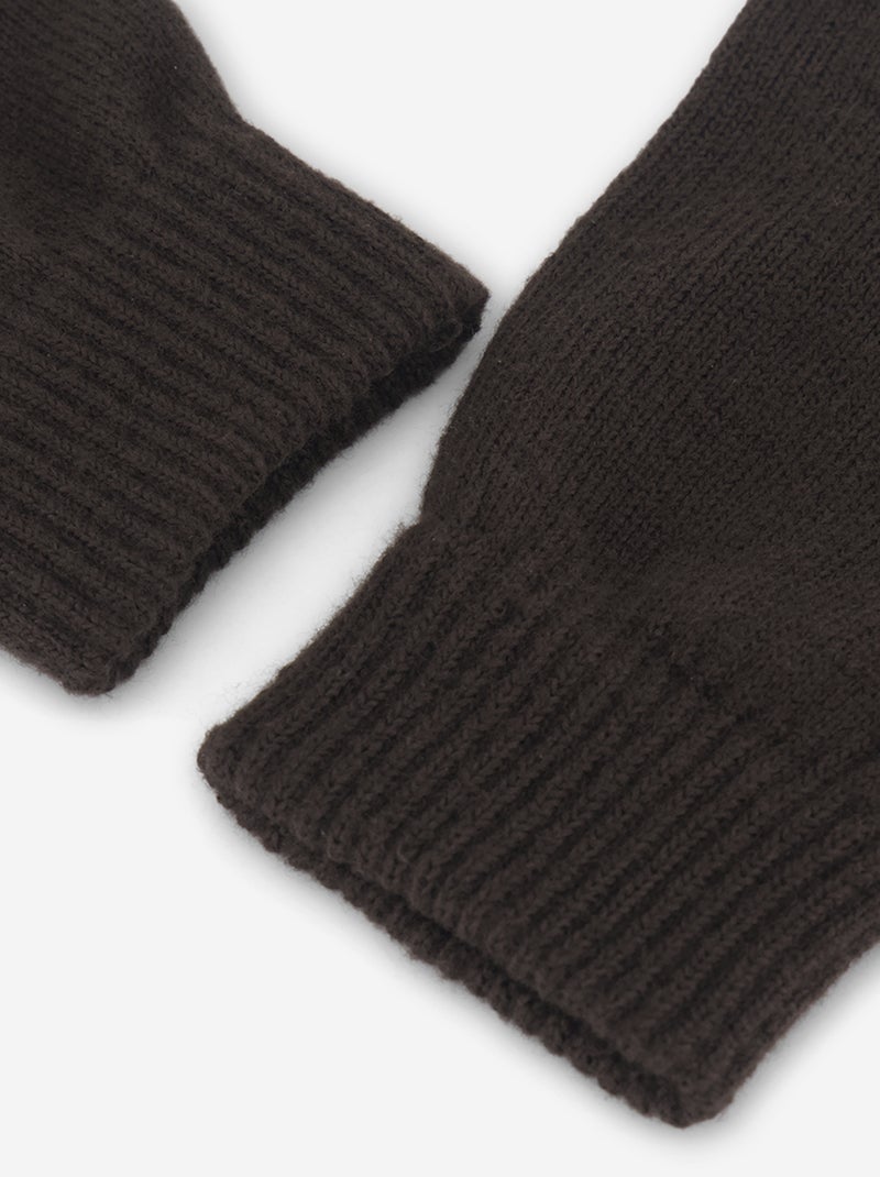 Set di 2 paia di guanti in maglia Marrone - Kiabi