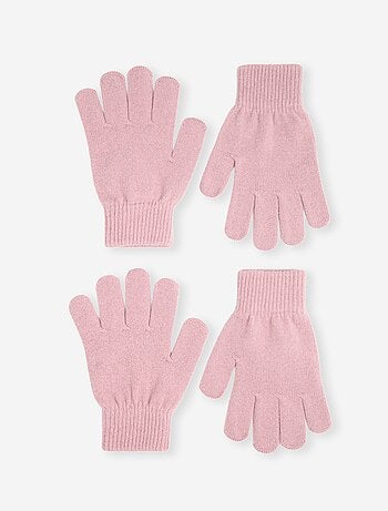 Set di 2 paia di guanti in maglia