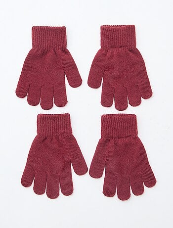 Set di 2 paia di guanti in maglia