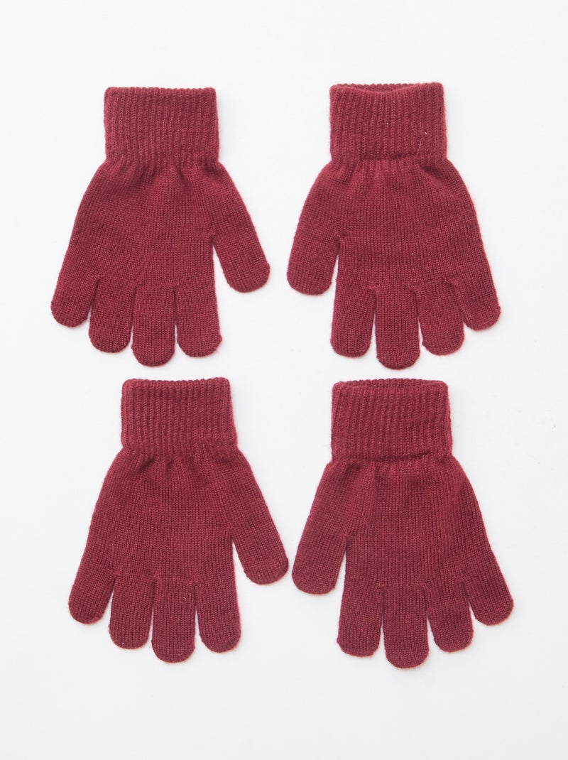 Set di 2 paia di guanti in maglia Rosso - Kiabi