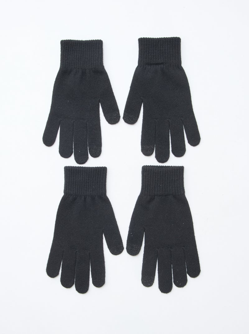 Set di 2 paia di guanti Nero - Kiabi
