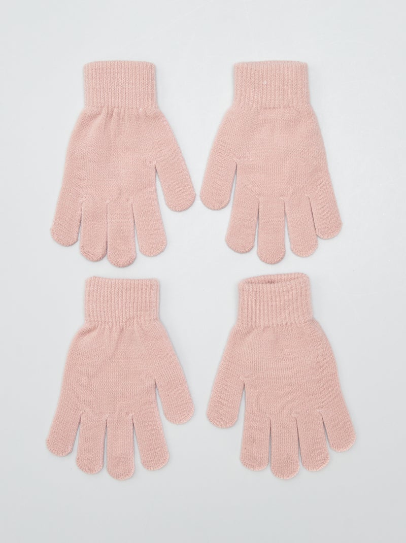 Set di 2 paia di guanti ROSA - Kiabi