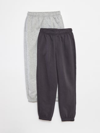 Set di 2 paia di joggers in tessuto felpato