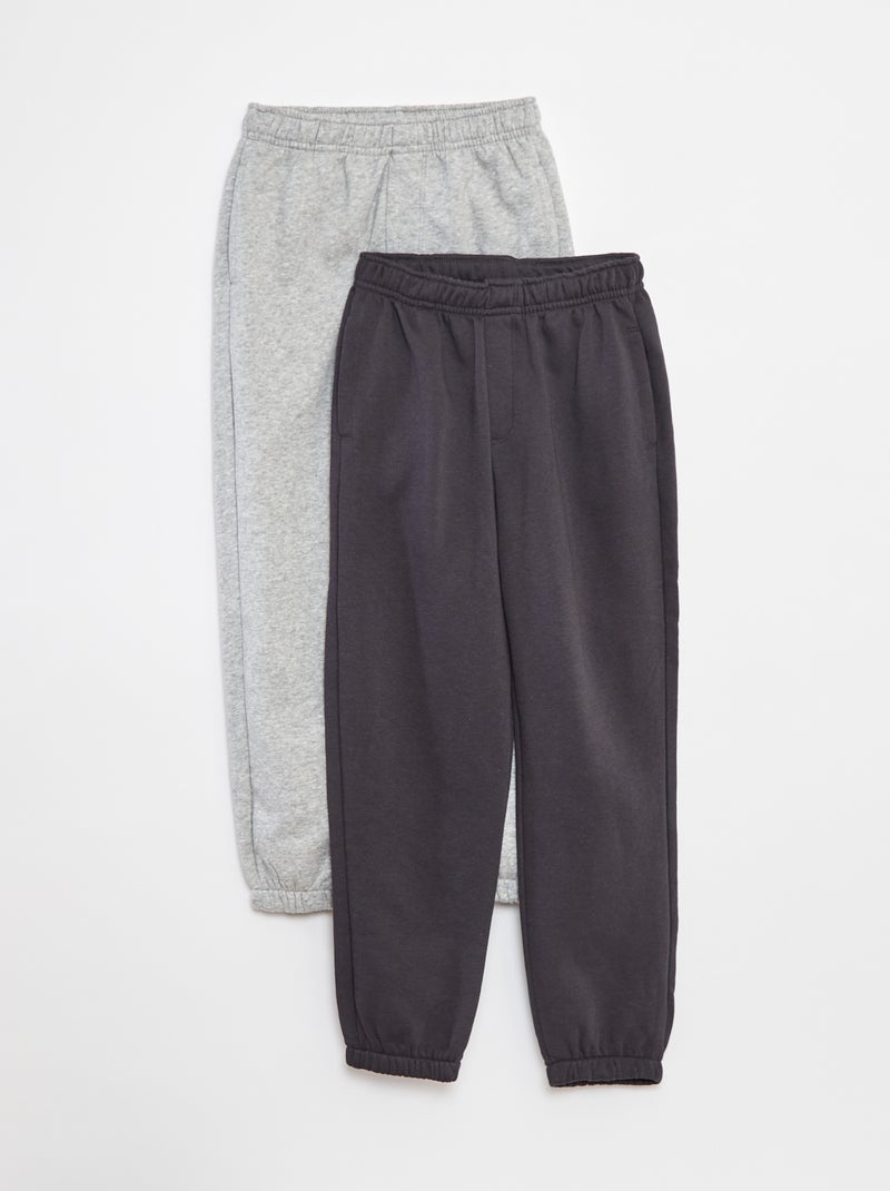 Set di 2 paia di joggers in tessuto felpato Grigio - Kiabi