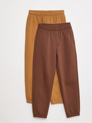 Set di 2 paia di joggers in tessuto felpato